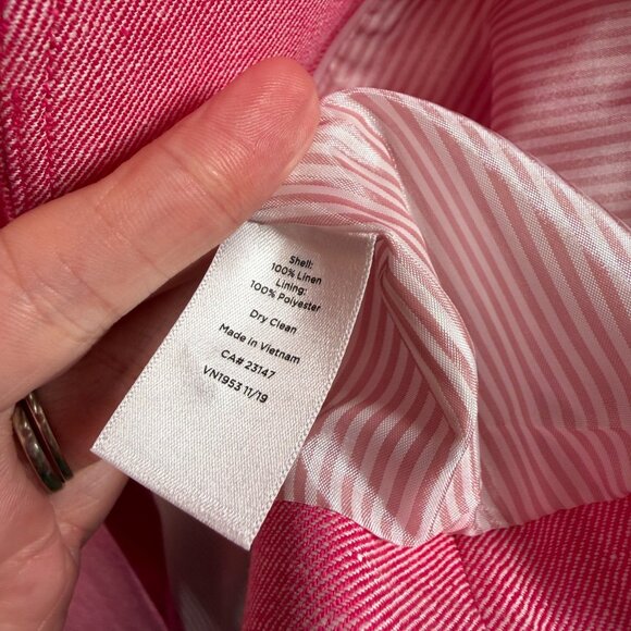 Talbots Linen Blazer Jacket Size 16 Petite Pink Work Office Career Business - Picture 8 of 8